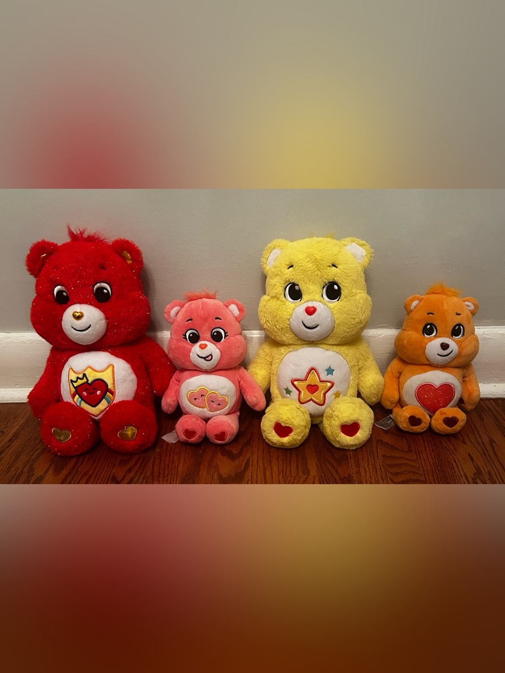4 Care Bears 14” & 9” Plushies